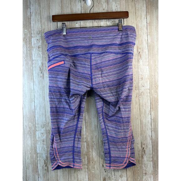Lululemon Run Top Speed Legging Women 12 Space Dye Twist Iris Flower PinkCropped - Picture 2 of 6